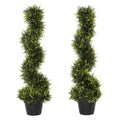Outsunny Künstliche Spiralpflanze, Spiral-Zedernbaum mit Topf, 90 cm, künstliche Zeder für Außen- und Innendekoration, Grün