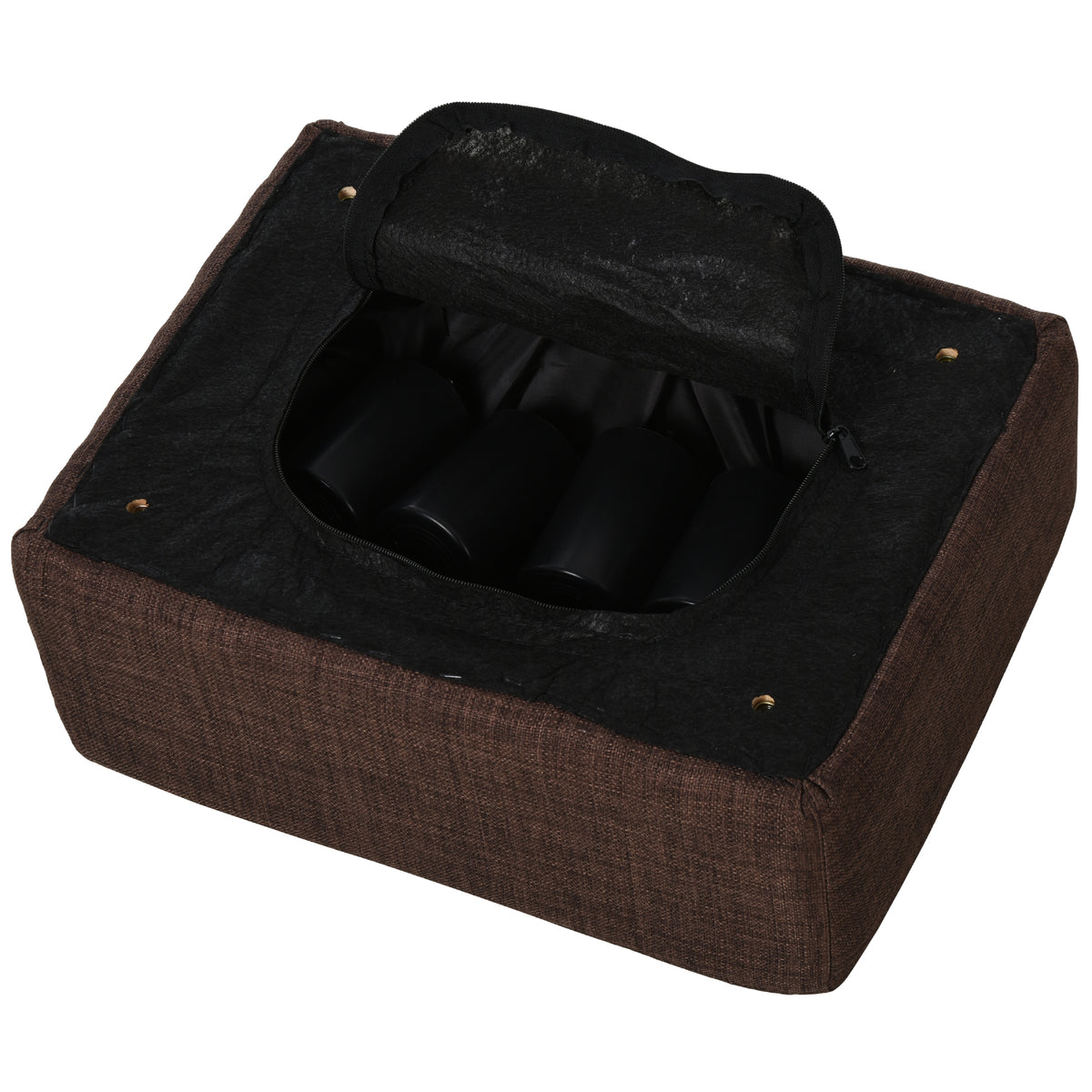 HOMCOM Hocker mit Stoffbezug in Leinenoptik, bis 110 kg, braun, 40 x 30 x 24cm