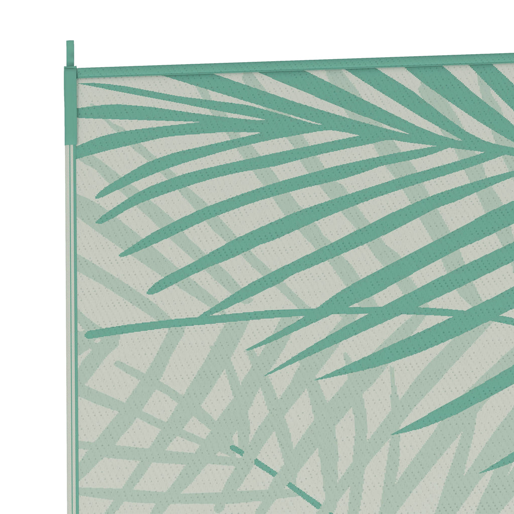 Outsunny Outdoorteppich Terrassenteppich, wetterbeständig, modernes Design, 365 cm x 274 cm x 0,3cm, Grün + Creme