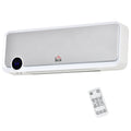HOMCOM Wandmontierter oszillierender Heizlüfter 2000 W - Keramik-PTC-Heizung - 3 Leistungsstufen - Fernbedienung inklusive Weiß Silber