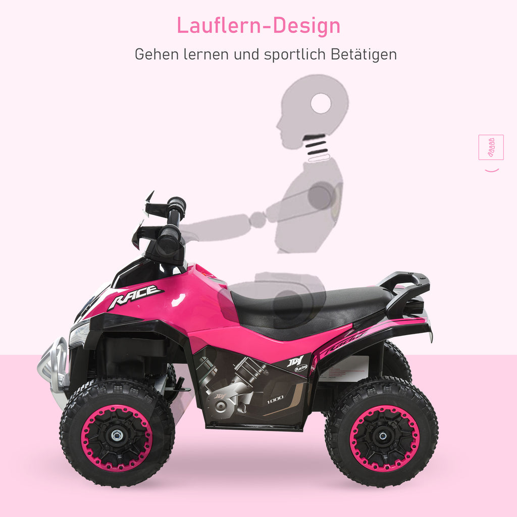 HOMCOM Kinder Rutschauto Tretauto mit Füßen rutschen Kinderauto Kinderfahrzeug für 18-36 Monate Licht Musik Kunststoff Stahl Rosa 67,5 x 38 x 44 cm