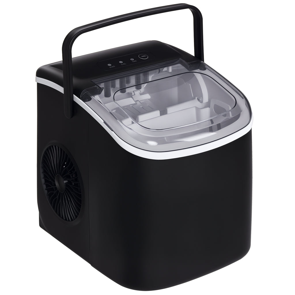 HOMCOM Eiswürfelmaschine Eiwürfelspender Eiwürfelbereiter, 29,4 cm x 22,2 cm x 29 cm, Schwarz