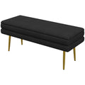 HOMCOM Sitzbank Polsterbank, mit Stauraum, Stahl, 100 cm x 37,5 cm x 42 cm, Schwarz
