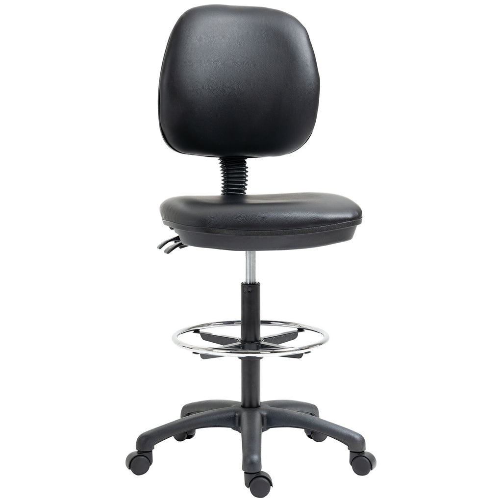 Vinsetto Höhenverstellbarer Rollhocker 69-91 cm mit neigbarer Rückenlehne und höhenverstellbarer Fußstütze