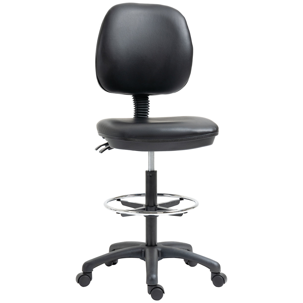 Vinsetto Höhenverstellbarer Rollhocker 69-91 cm mit neigbarer Rückenlehne und höhenverstellbarer Fußstütze