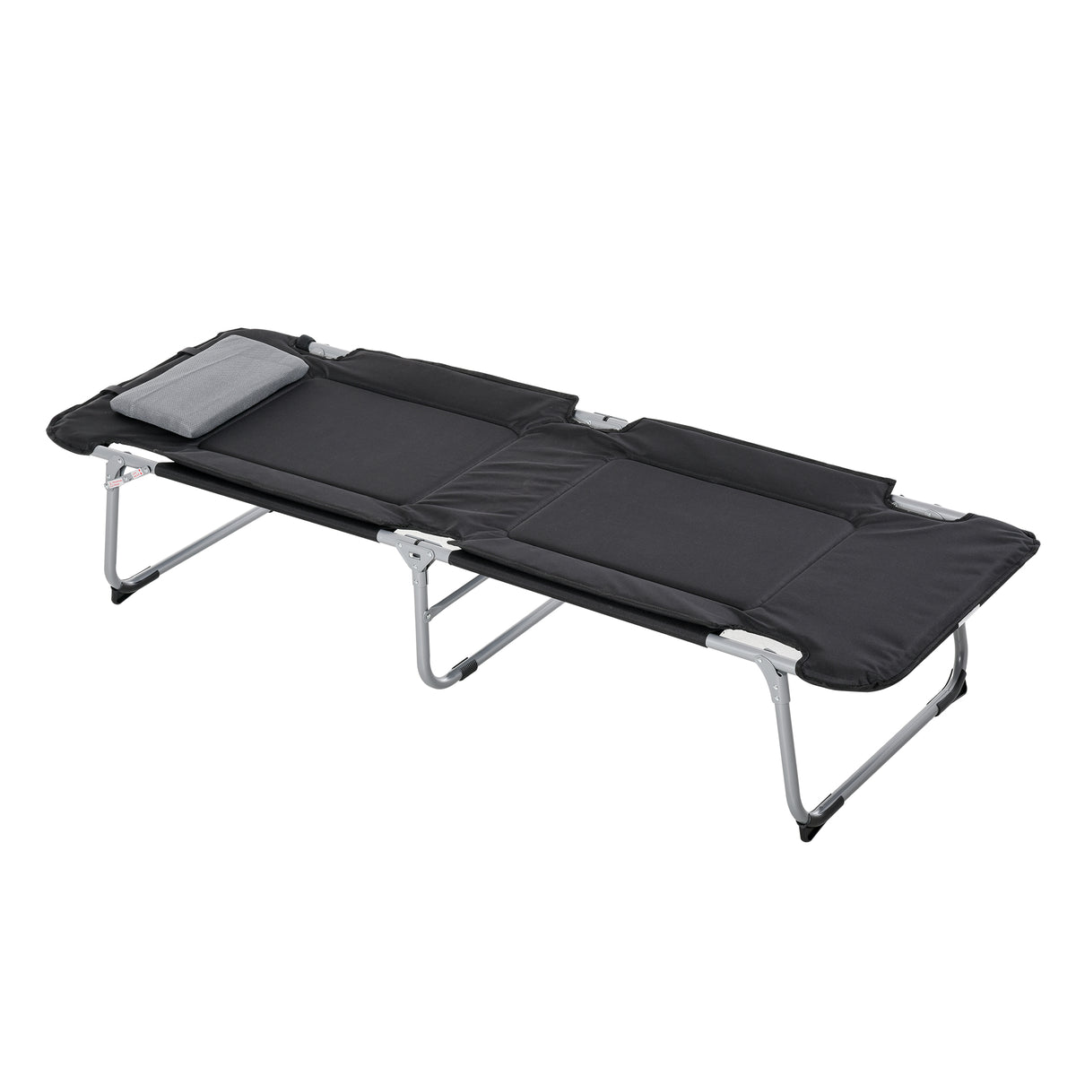 Outsunny Campingbett Feldbett Klappbett mit Kissen Campingliege für Outdoor Camping Reisen  183 x 66 x 33 cm