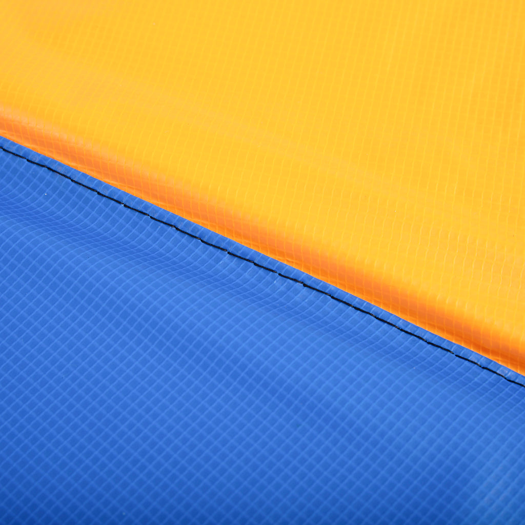 HOMCOM Trampolin Randabdeckung Ø366cm cm breit, Reißfest UV-resistent Federabdeckung, Wasserabweisend, Trampolinzubehör Randschutz Sicherheitsnetz Ersatzteile für Gartentrampoline, Rot+Gelb+Blau