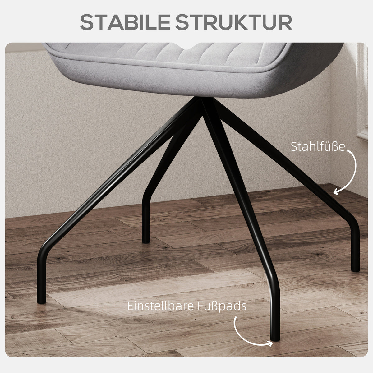 HOMCOM Drehbarer Armstuhl, Moderner Akzentsessel mit Metallbeinen für Wohnzimmer, Schlafzimmer, Büro, Grau