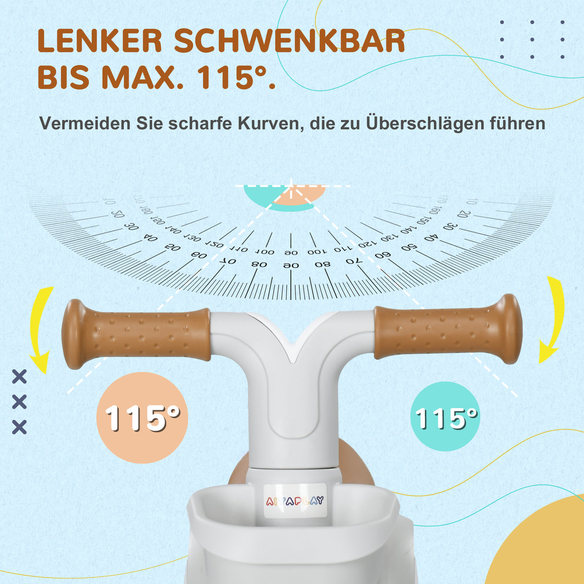 AIYAPLAY Laufrad, verstellbarer Sitz, Flüsterräder, für 1-3 Jahre, bis 20 kg, Grün/Weiß