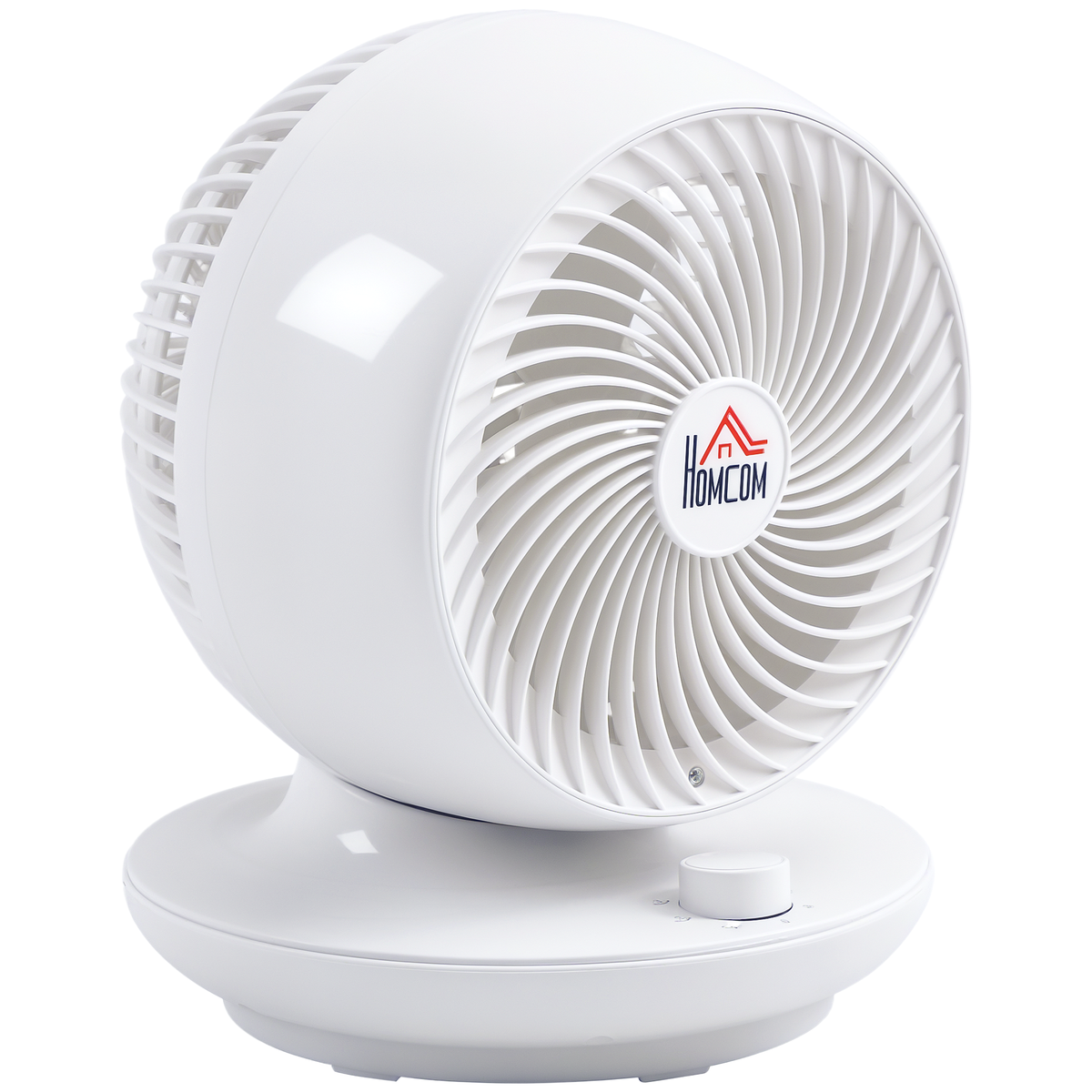 HOMCOM Tischventilator Umluftventilator 90° Kippfunktion 70° Oxidation 90° Schwenkbar Ventilator Lüfter 3 Geschwindigkeitsstufen ABS Kunststoff l Ø27 x 34H cm