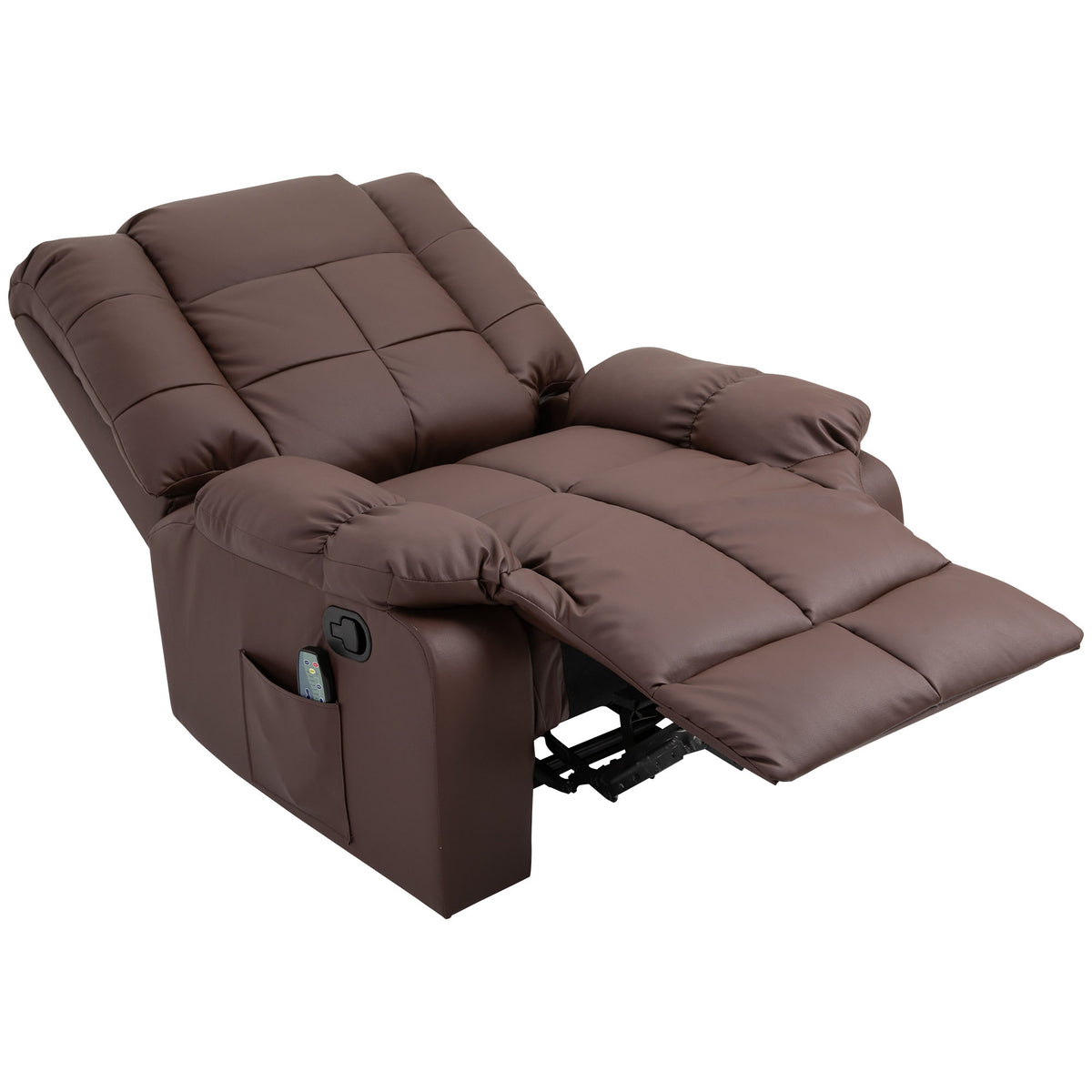 HOMCOM Massagesessel neigbar mit Fernbedienung 94 x 99 x 99cm Kunstleder Braun