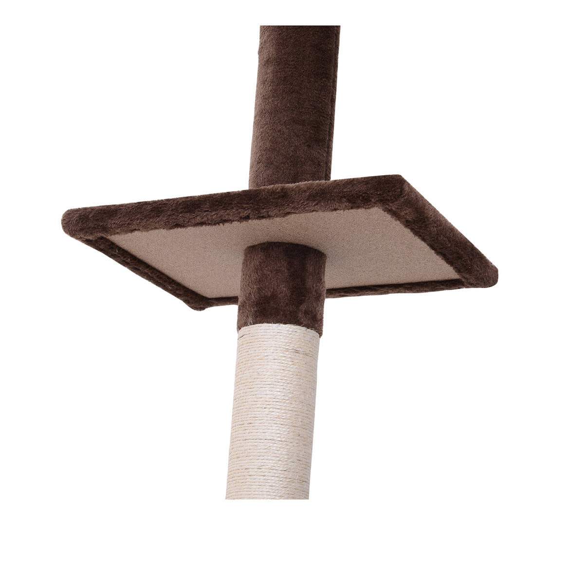PawHut Kratzbaum Deckenhoch höhenverstellbar, stabiler Katzenbaum mit Sisalsäulen, Katzen Kletterbaum, Braun, 40 x 34 x 230-260 cm