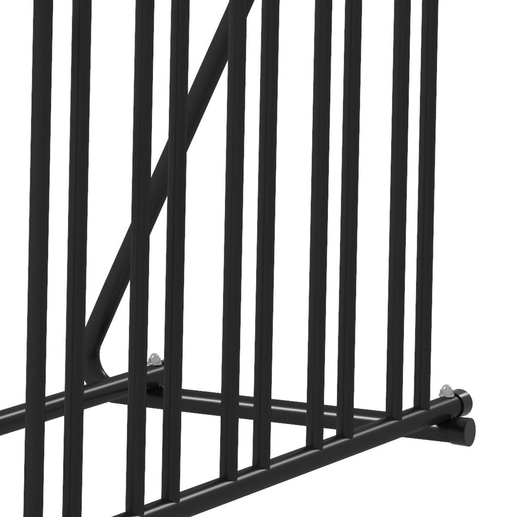 DURHAND Fahrradständer für 3 Fahrräder, wetterbeständig, zusätzliche Halterung, 114 x 58 x 75 cm, Schwarz