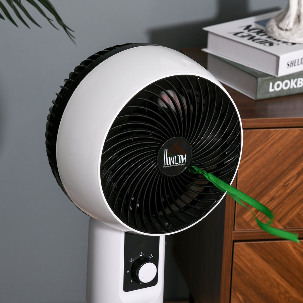 HOMCOM Standventilator Ventilator Lüfter 3 Geschwindigkeitsstufen Luftzirkulator Umluftventilator Verstellbarer 70° Oszillation Kunststoff Stahl Ø28 x 80H cm