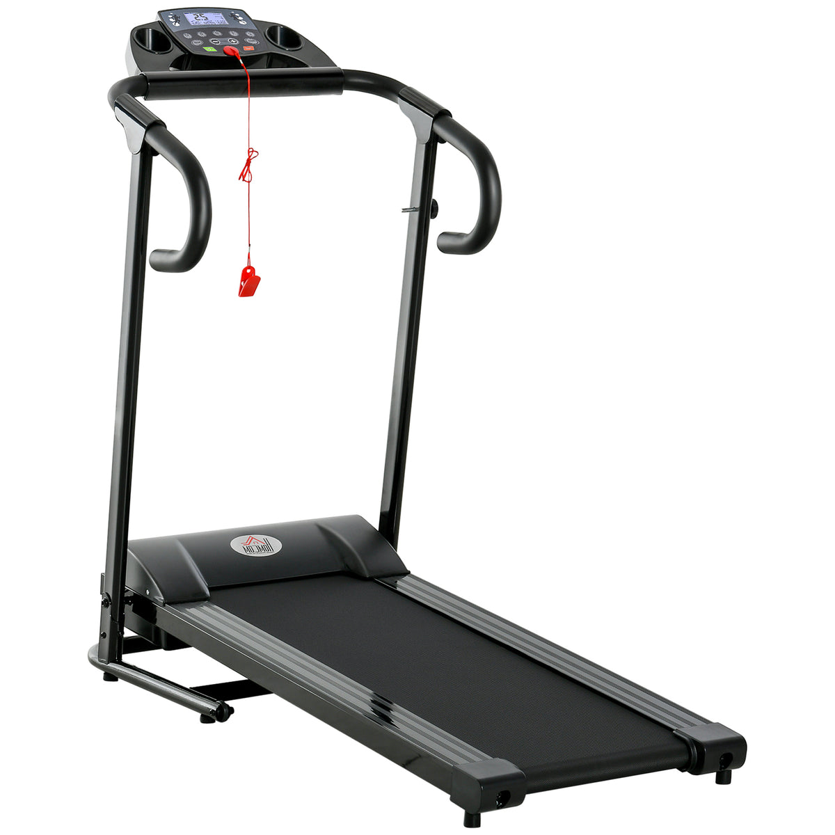 homcom Elektrisches Laufband, faltbar, mit LCD-Display, Geschwindigkeit 0,8-10km/h und 3 Programme, Leistung 500 W, 123 x 62 x 117 cm, Schwarz
