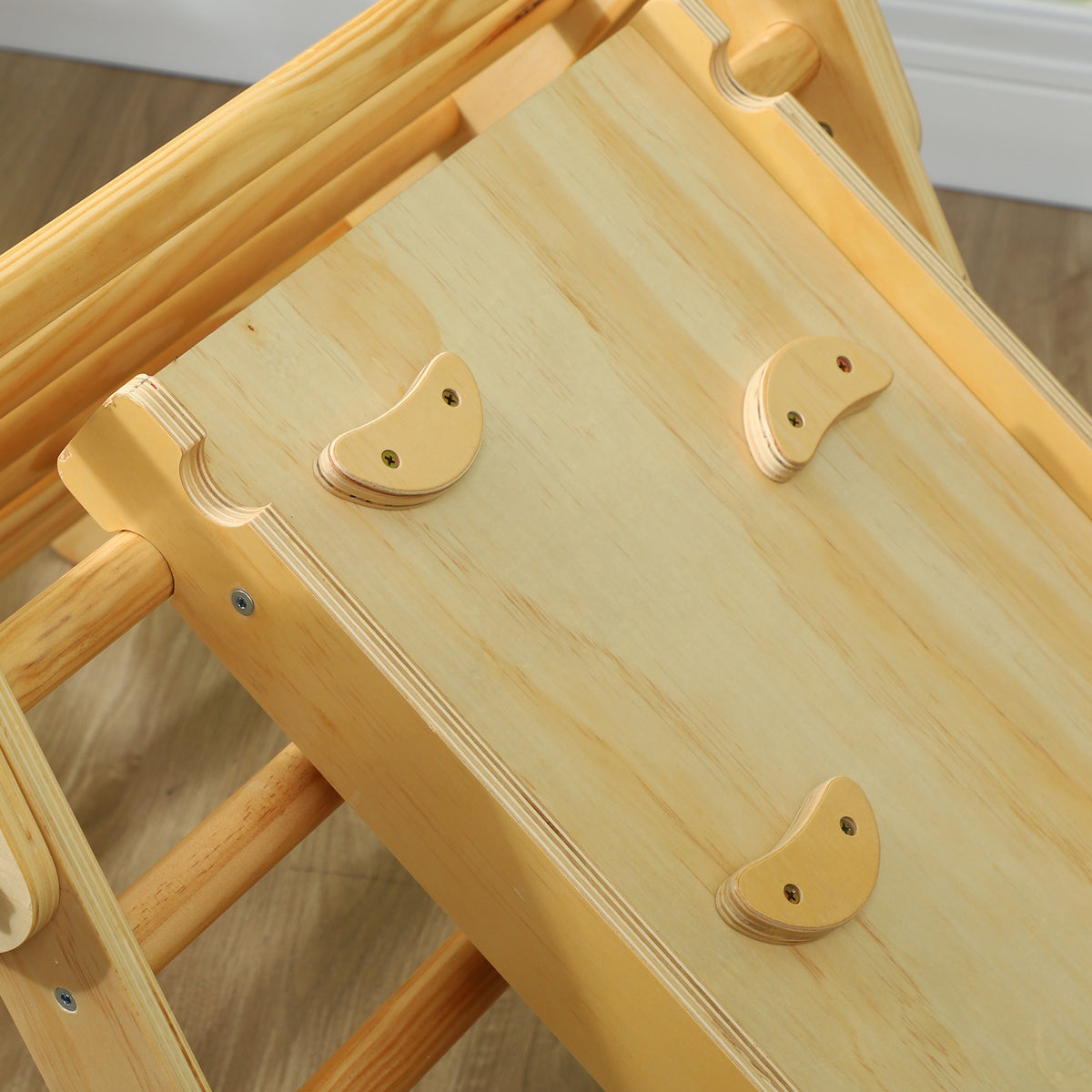 AIYAPLAY Kinder-Kletterset aus Holz mit Dreiecks-Leiter und zweiseitiger Rampe, für Kinder im Alter von 18-48 Monaten