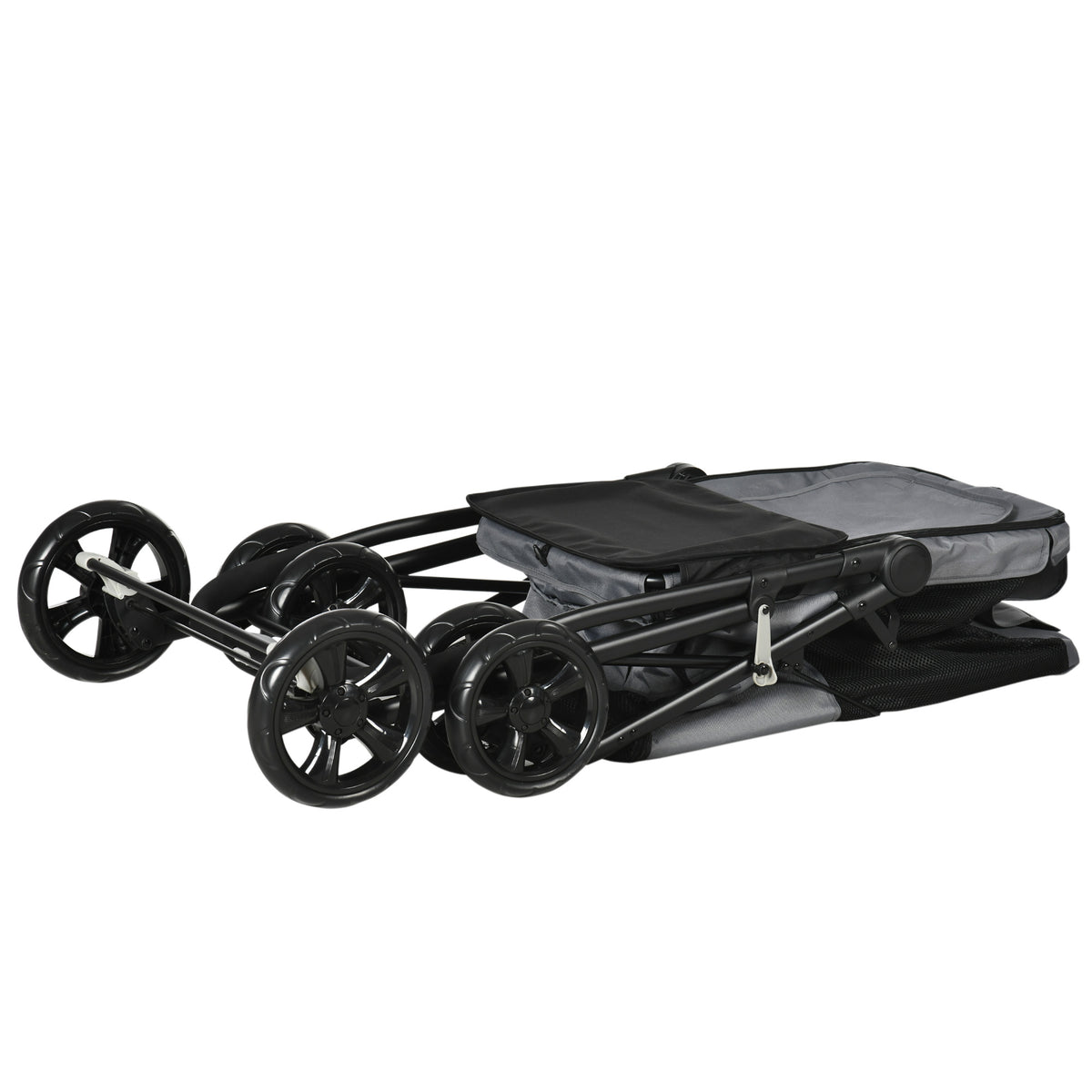 PawHut Hundebuggy Hundewagen bis 20 kg Klappbar 3 Seitentasche 102 cm x 62 cm x 105 cm Grau