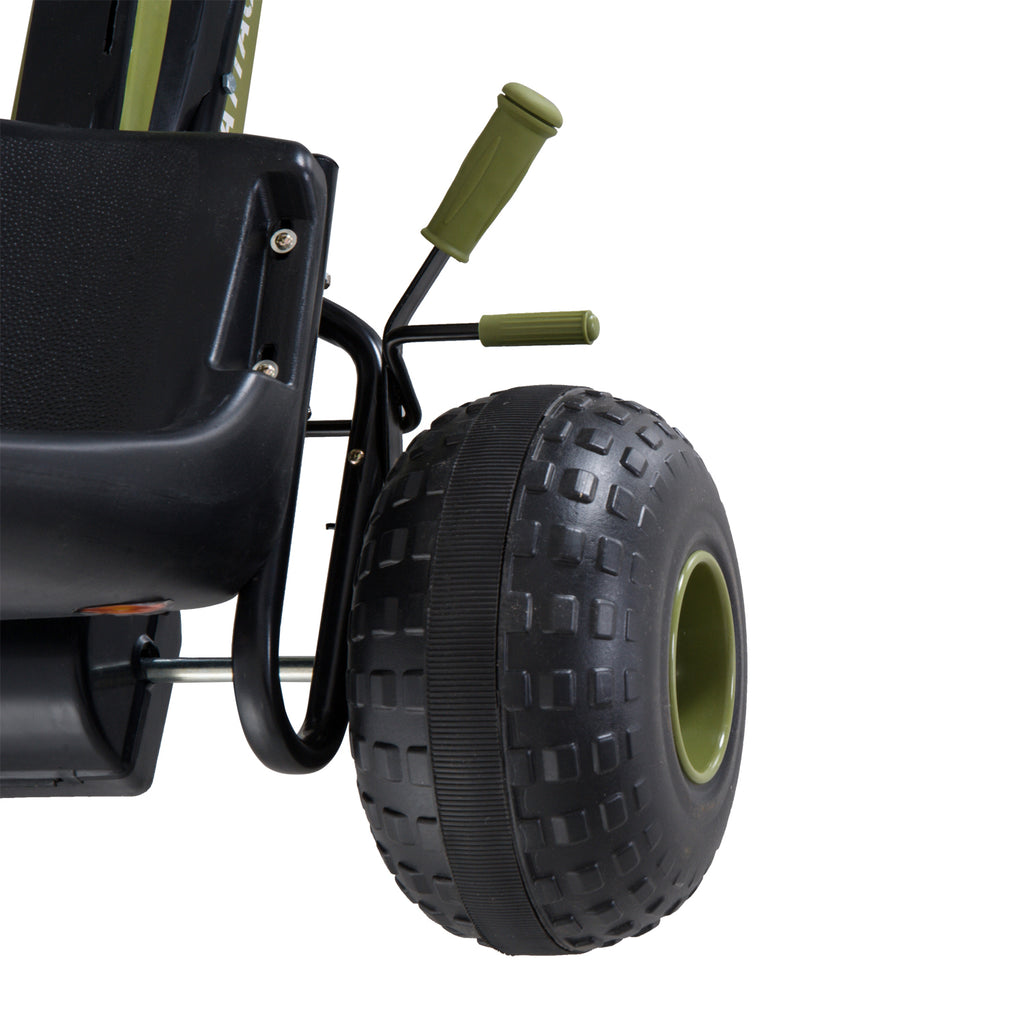HOMCOM Go Kart Tretauto Tretfahrzeug mit Handbremse, Vor- und Rückwärtsgang, Kinderfahrzeug Kettcar Tretfahrzeug mit Verstellbarem Sitz für Kinder 3-6 Jahren, 99 x 65 x 56cm Grün