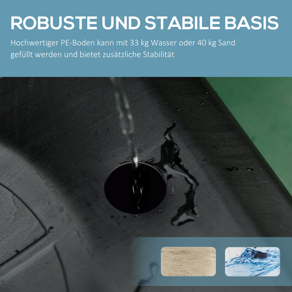 HOMCOM Rollbarer Basketballständer, Verstellbarer Basketballkorb, freistehend, Kunststoff, Stahl, 75L x 83B x 205-261H cm