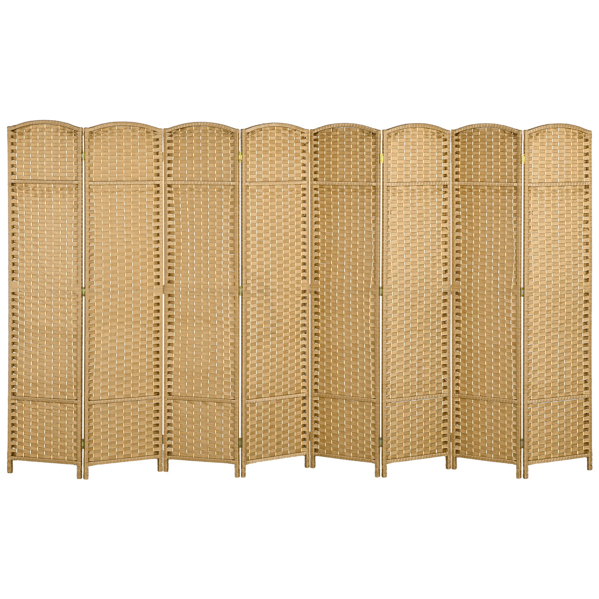 HOMCOM 8-teiliger Raumtrenner, Faltbarer Sichtschutz, Sichtschutzwand für Wohnzimmer, Schlafzimmer, Homeoffice, Natur