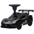 AIYAPLAY Rutschauto, Maserati, Stauraum, Hupe & Musik, Flüsterreifen, für 1,5 bis 5 Jahre, bis 25 kg, Schwarz