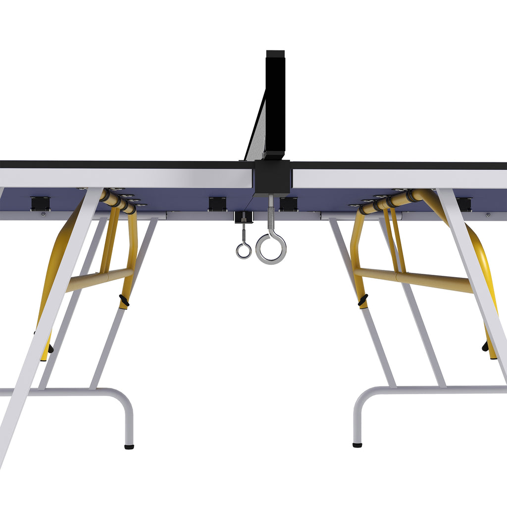 SPORTNOW Tischtennisplatte, klappbar, inkl. 2 Schläger, 3 Bälle, Netz, In- & Outdoor, Metallgestell, 274x152x76cm, Blau