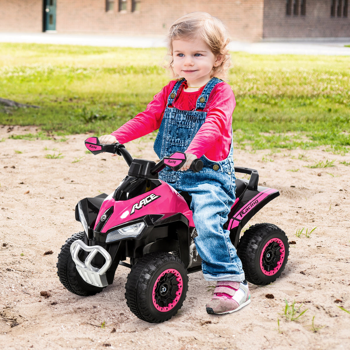 HOMCOM Kinder Rutschauto Tretauto mit Füßen rutschen Kinderauto Kinderfahrzeug für 18-36 Monate Licht Musik Kunststoff Stahl Rosa 67,5 x 38 x 44 cm