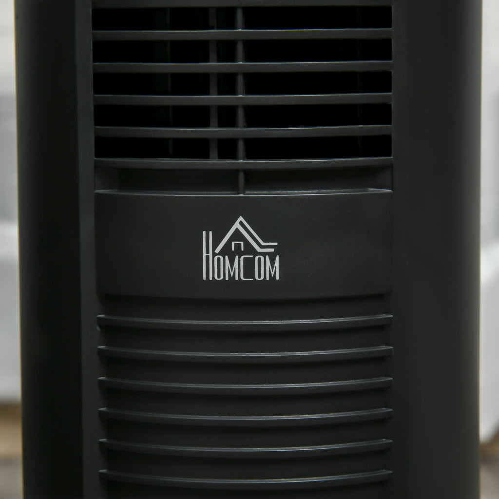 HOMCOM Leiser Säulenventilator mit 70° Oszillation, 12-Stunden-Timer, 4 Modi, 3 Geschwindigkeiten, 45W, 31,5 x 31,5 x 96 cm Schwarz