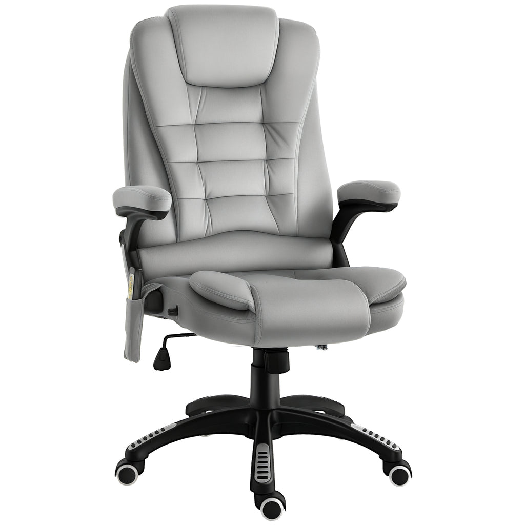 Vinsetto Bürostuhl mit Vibrationsmassage, Ergonomisch Schreibtischstuhl mit Heiz-, Liegefunktion, Höhenverstellbar Chefsessel mit Fernbedienung, Seitentasche, Samtoptik, Braun
