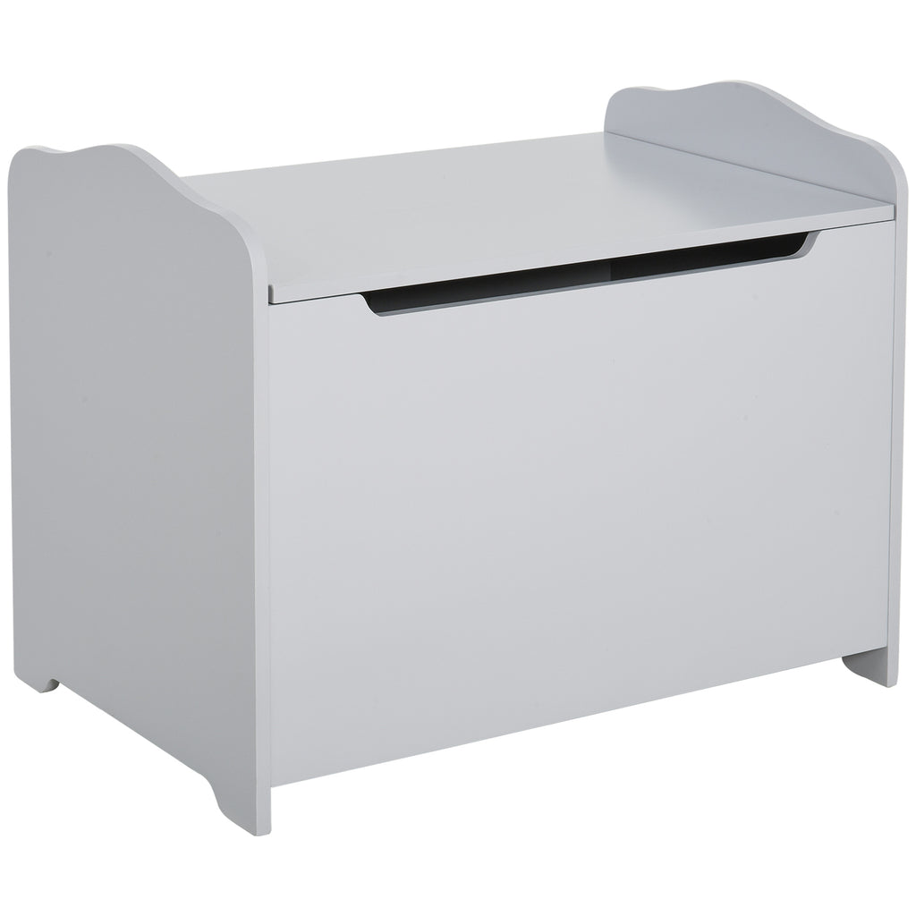 HOMCOM Spielzeugkasten für Kinder Aufbewahrungsbox Truhe 60L x 40B x 48H cm pneumatischer Abstützstand MDF Grau