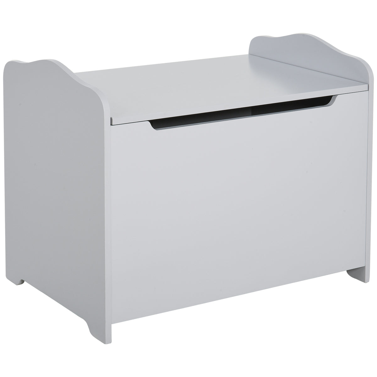 HOMCOM Spielzeugkasten für Kinder Aufbewahrungsbox Truhe 60L x 40B x 48H cm pneumatischer Abstützstand MDF Grau