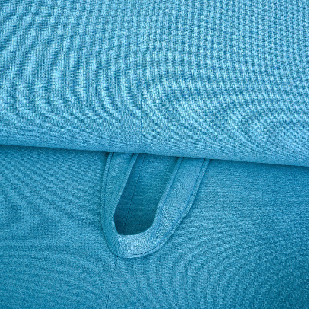 HOMCOM Schlafsofa, 2er-Sofa, mit verstecktem Stauraum, Polyester, Hellblau, 152 x 101 x 81cm