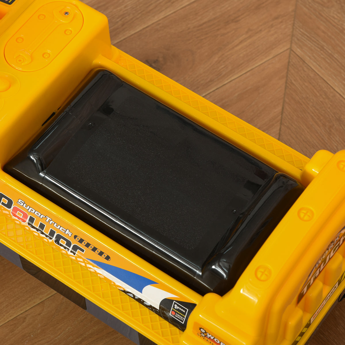 HOMCOM Kindertraktor Baggerlader 2-3 Jahre Pelleteuse mit beweglichem Arm und Greifer, Licht- und Soundeffekte PP Gelb