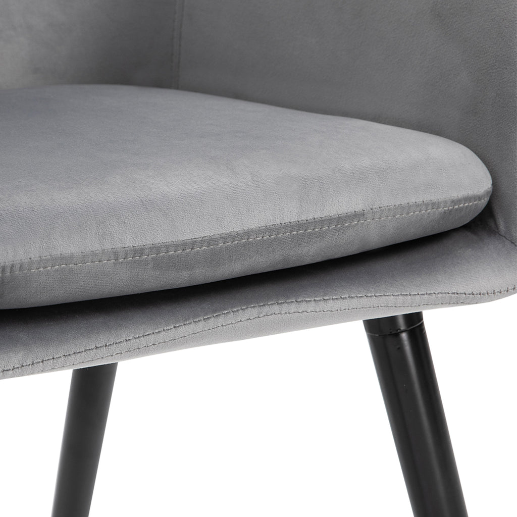 HOMCOM Esszimmerstühle in ansprechendem Design, Metallstruktur, Holzbeine, Grau, 120 kg belastbar