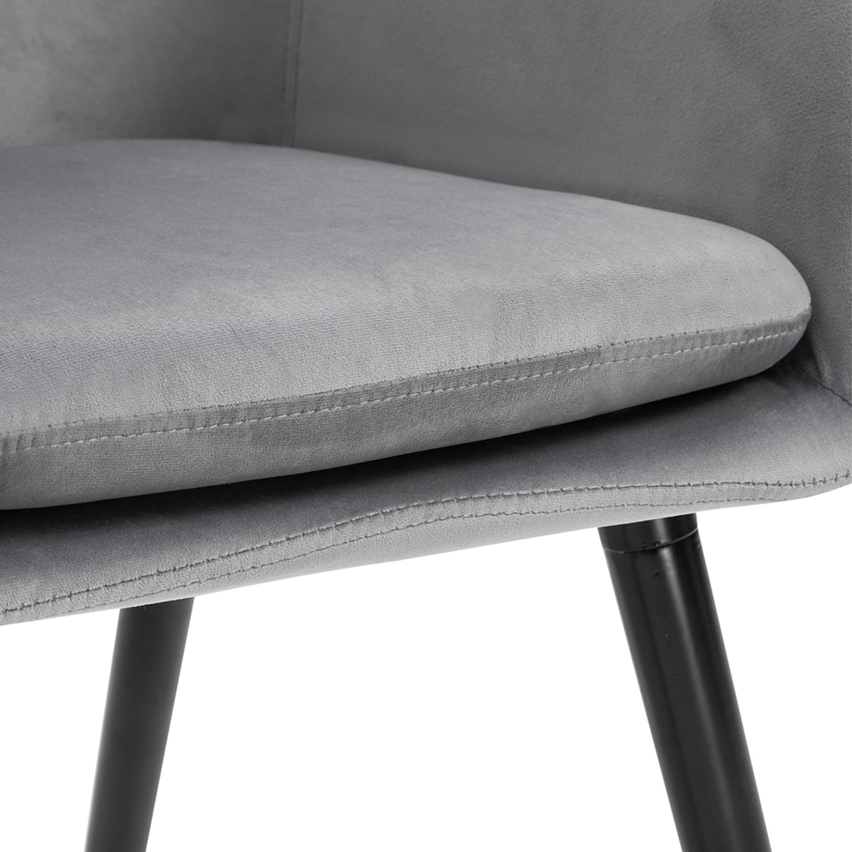HOMCOM Esszimmerstühle in ansprechendem Design, Metallstruktur, Holzbeine, Grau, 120 kg belastbar
