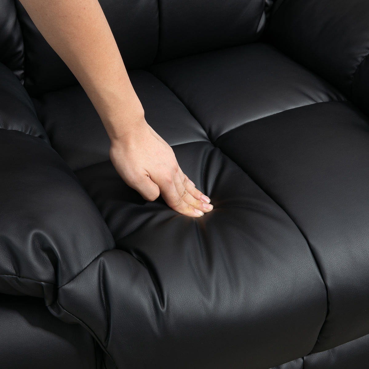 HOMCOM Massagesessel, Relaxsessel, 8 Vibrationspunkte, Liegefunktion, Kunstleder, schwarz, 94x99x99cm