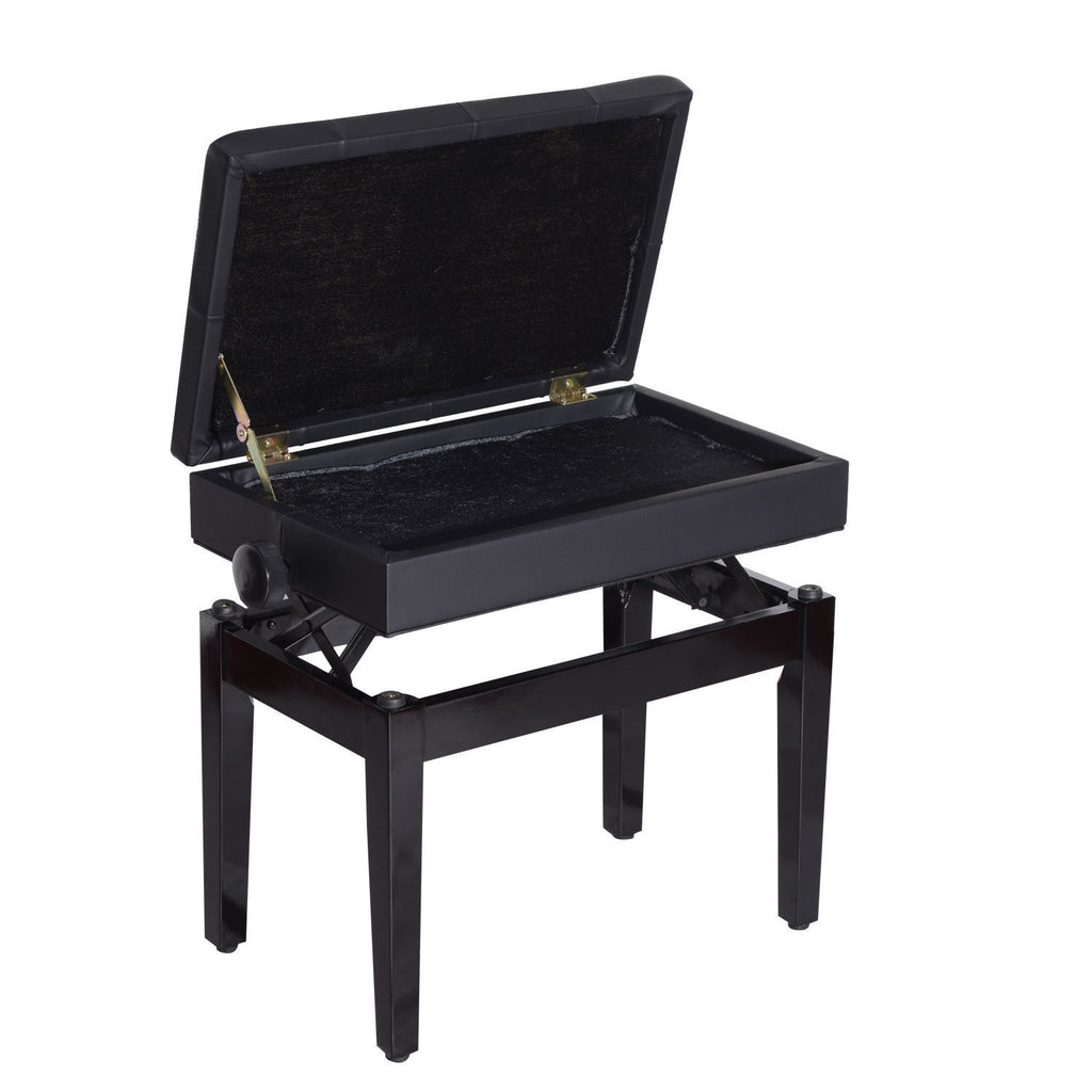 HOMCOM Klavierhocker Klavierbank Klavier Bank Schminkhocker Hocker mit Stauraum höhenverstellbar 54,5 x 33 x 48-58 cm