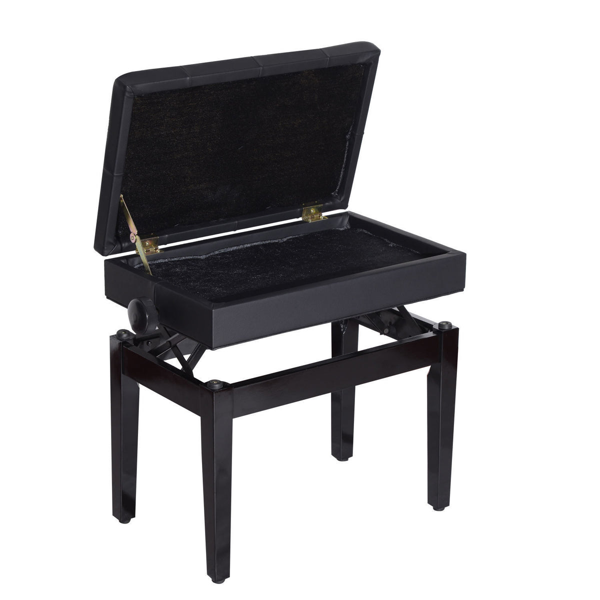 HOMCOM Klavierhocker Klavierbank Klavier Bank Schminkhocker Hocker mit Stauraum höhenverstellbar 54,5 x 33 x 48-58 cm
