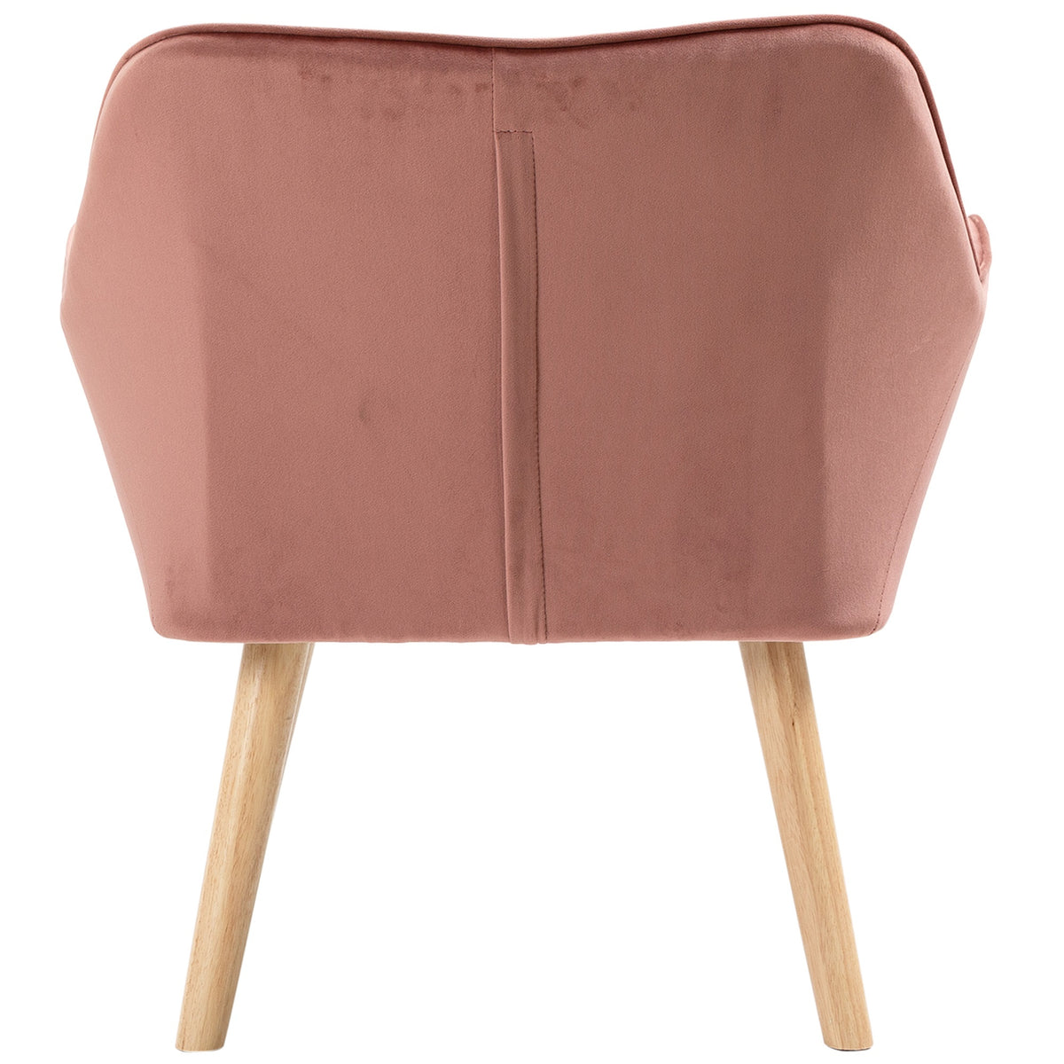 HOMCOM Polstersessel, Akzentsessel, Skandi Design, Samtoptik, bis 120 kg, Kautschukholzbeine, Rosa