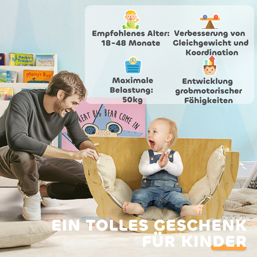 AIYAPLAY Kletterbogen, Wippe, Leiter, Schaukel mit Polster, für 1,5-4 Jahre, bis 50 kg