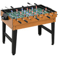 HOMCOM 4-in-1 Partyspieltisch inkl. Tischtennis, Kicker, Billard, Tischhockey, Metall, Holz, Natur+Schwarz