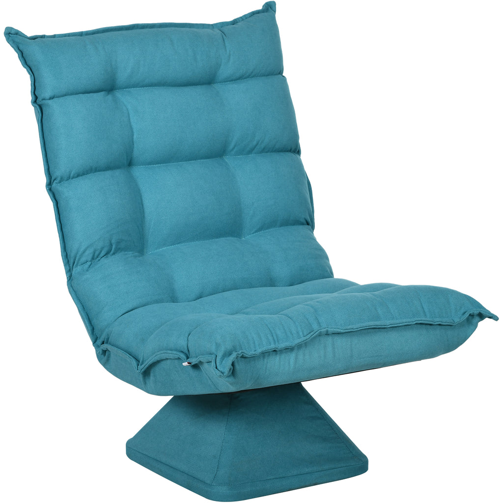 HOMCOM Relaxsessel Lesesessel, drehbar, Samtoptik, 62 cm x 70 cm x 95 cm, Blau