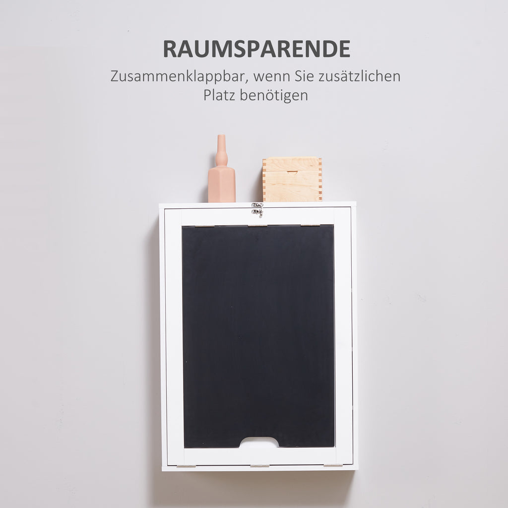 HOMCOM Wandschreibtisch, klappbare Tischplatte, 5 Fächer, 60x94,5x147cm, Schwarz/Weiß