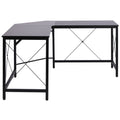 HOMCOM Computertisch Schreibtisch L-Form Eckschreibtisch Winkelschreibtisch MDF Schwarz 150 x 150 x 76 cm