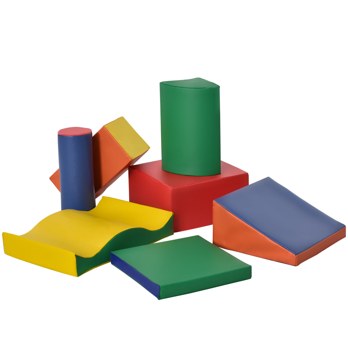 HOMCOM Soft-Bausteine, 7-tlg. Set, sicheres Material, weich und pflegeleicht, Schaumstoff, bunt