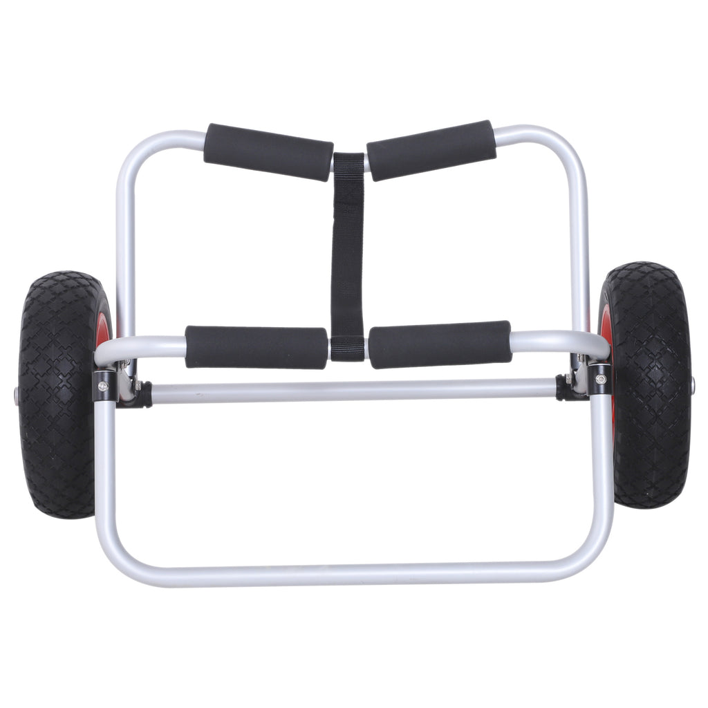 HOMCOM Kanuwagen klappbar bis 90 kg Alu Transportwagen Kajakwagen Bootswagen mit Gurt Räder gepolstert Surfwagen Kanuwagen Bootstrailer Trolley für Surfbrett Board Schlauchboot