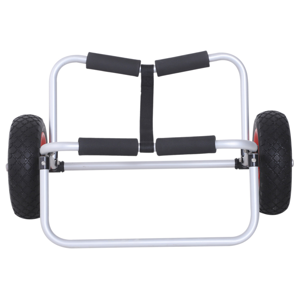 HOMCOM Kanuwagen klappbar bis 90 kg Alu Transportwagen Kajakwagen Bootswagen mit Gurt Räder gepolstert Surfwagen Kanuwagen Bootstrailer Trolley für Surfbrett Board Schlauchboot