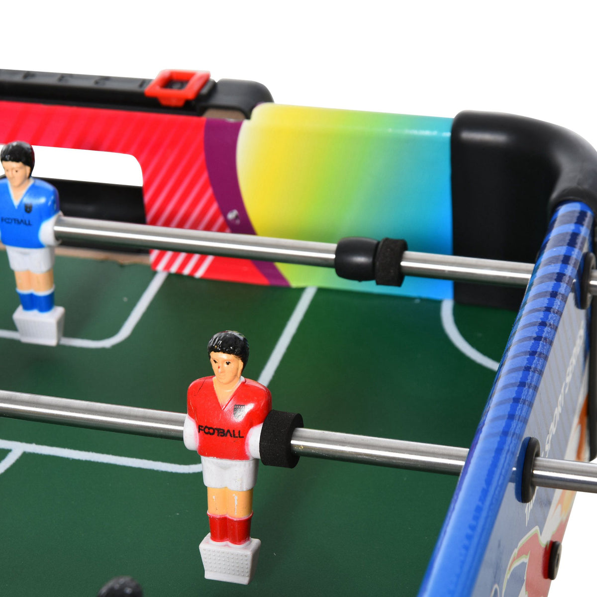 HOMCOM Tischspiel 4 in1 Tischbillard, Tischfußball, Tischtennis, Hockey, Kickertisch, Multigame, Zusammenklappbar, MDF