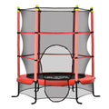 HOMCOM Kindertrampolin mit Sicherheitsnetz, Randpolsterung, wetterfest, Metallrahmen, bis 50 kg, Ø163cm x 163 cm, Rot