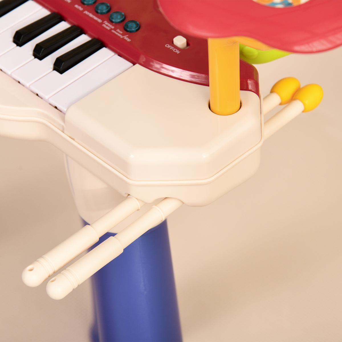 AIYAPLAY Musikensemble 2-in-1 für Kinder Klavier und elektronisches Schlagzeug mit Mikrofon und Hocker